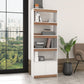 Manhattan Comfort Ratzer White & Brown Bookcase Cabinet With 5 Shelves
