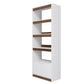 Manhattan Comfort Ratzer White & Brown Bookcase Cabinet With 5 Shelves