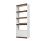 Manhattan Comfort Ratzer White & Brown Bookcase Cabinet With 5 Shelves