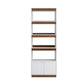 Manhattan Comfort Ratzer White & Brown Bookcase Cabinet With 5 Shelves