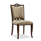 Manhattan Comfort Regent Cream & Walnut Faux Leather Dining Chair In A Set Of 2
