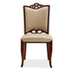 Manhattan Comfort Regent Cream & Walnut Faux Leather Dining Chair In A Set Of 2