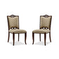 Manhattan Comfort Regent Cream & Walnut Faux Leather Dining Chair In A Set Of 2