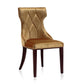 Manhattan Comfort Reine Antique Gold & Walnut Velvet Dining Chairs In A Set Of 2