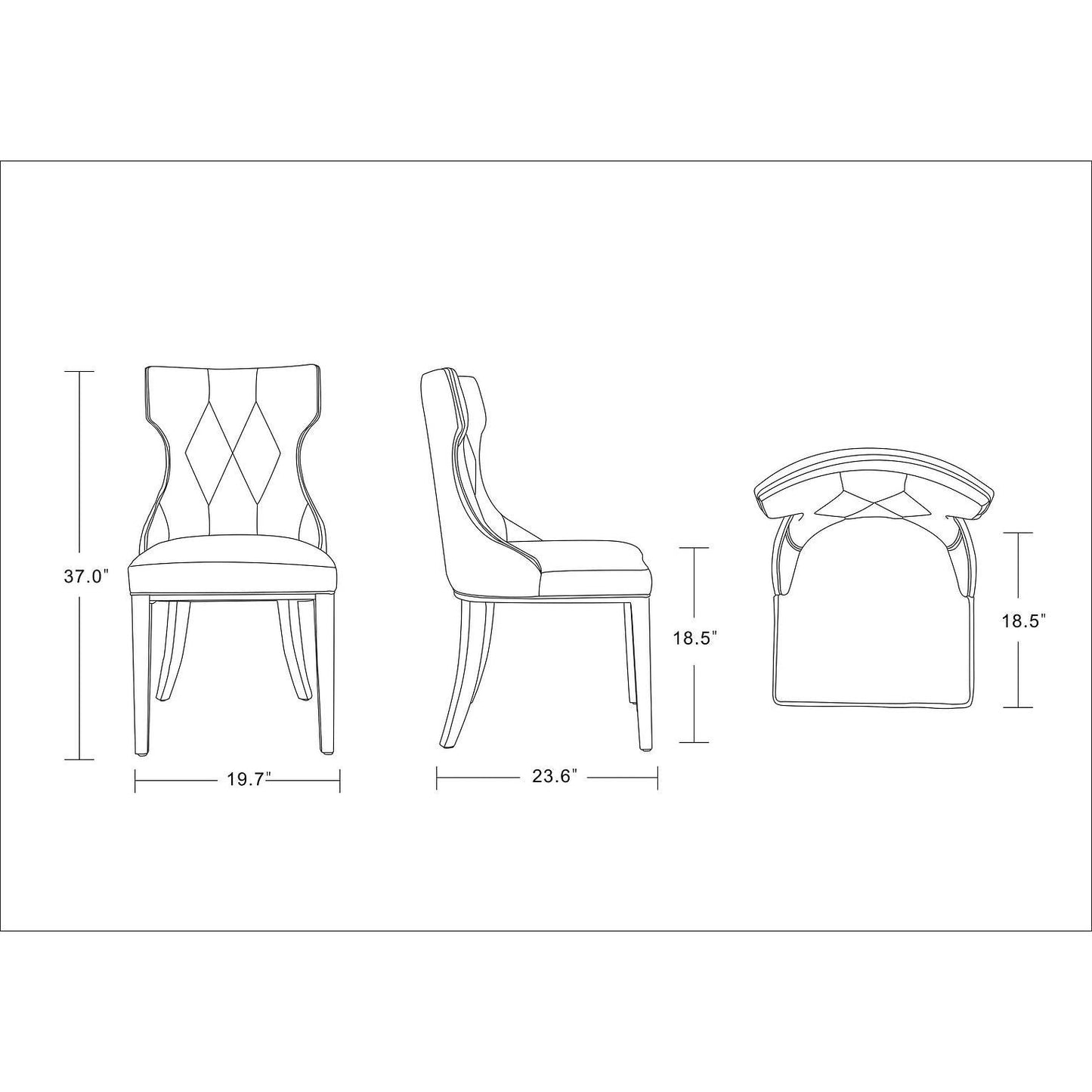Manhattan Comfort Reine Antique Gold & Walnut Velvet Dining Chairs In A Set Of 2