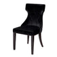 Manhattan Comfort Reine Black & Walnut Velvet Dining Chairs In A Set Of 2