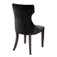 Manhattan Comfort Reine Black & Walnut Velvet Dining Chairs In A Set Of 2