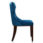 Manhattan Comfort Reine Cobalt Blue & Walnut Velvet Dining Chairs In A Set Of 2