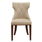 Manhattan Comfort Reine Cream & Walnut Faux Leather Dining Chairs In A Set Of 2