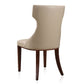 Manhattan Comfort Reine Cream & Walnut Faux Leather Dining Chairs In A Set Of 2