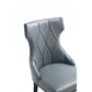 Manhattan Comfort Reine Faux Leather Pebble Gray Dining Chairs In A Set Of 2