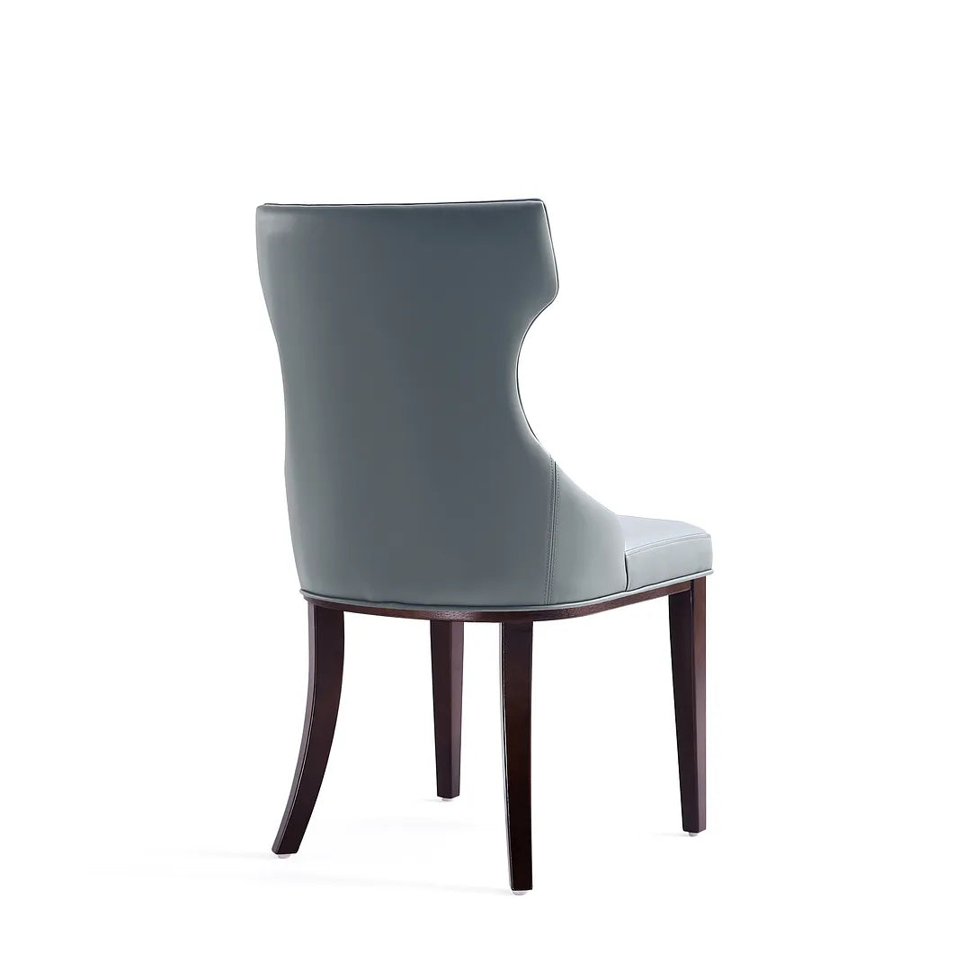 Manhattan Comfort Reine Faux Leather Pebble Gray Dining Chairs In A Set Of 2