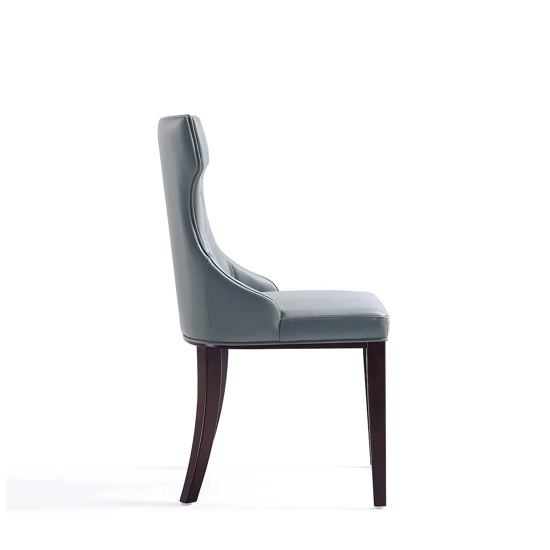 Manhattan Comfort Reine Faux Leather Pebble Gray Dining Chairs In A Set Of 2