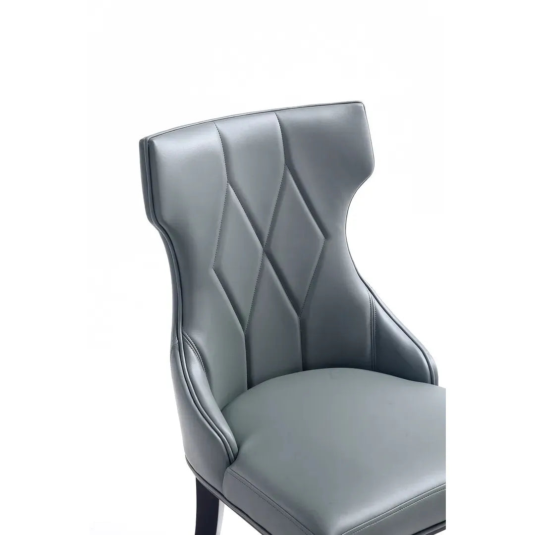 Manhattan Comfort Reine Faux Leather Pebble Gray Dining Chairs In A Set Of 4