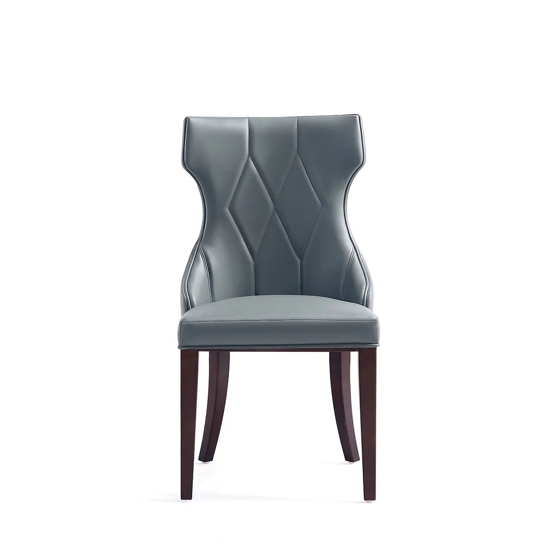 Manhattan Comfort Reine Faux Leather Pebble Gray Dining Chairs In A Set Of 4
