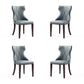 Manhattan Comfort Reine Faux Leather Pebble Gray Dining Chairs In A Set Of 4
