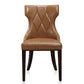 Manhattan Comfort Reine Saddle & Walnut Faux Leather Dining Chairs In A Set Of 2