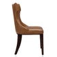Manhattan Comfort Reine Saddle & Walnut Faux Leather Dining Chairs In A Set Of 2