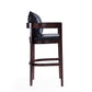 Manhattan Comfort Ritz 38"H Black & Dark Walnut Beech Wood Barstool