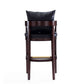 Manhattan Comfort Ritz 38"H Black & Dark Walnut Beech Wood Barstool