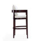Manhattan Comfort Ritz 38"H Ivory & Dark Walnut Beech Wood Barstool