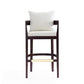 Manhattan Comfort Ritz 38"H Ivory & Dark Walnut Beech Wood Barstool
