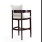 Manhattan Comfort Ritz 38"H Ivory & Dark Walnut Beech Wood Barstool