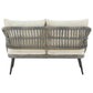 Manhattan Comfort Riviera Rope Wicker 4-Piece 4 Seater Patio Conversation Set With Cushions In Cream