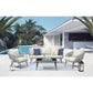 Manhattan Comfort Riviera Rope Wicker 4-Piece 5 Seater Patio Conversation Set With Cushions In Cream