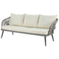 Manhattan Comfort Riviera Rope Wicker 4-Piece 5 Seater Patio Conversation Set With Cushions In Cream