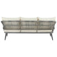Manhattan Comfort Riviera Rope Wicker 4-Piece 5 Seater Patio Conversation Set With Cushions In Cream