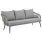 Manhattan Comfort Riviera Rope Wicker 4-Piece 5 Seater Patio Conversation Set With Cushions In Gray