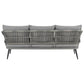 Manhattan Comfort Riviera Rope Wicker 4-Piece 5 Seater Patio Conversation Set With Cushions In Gray