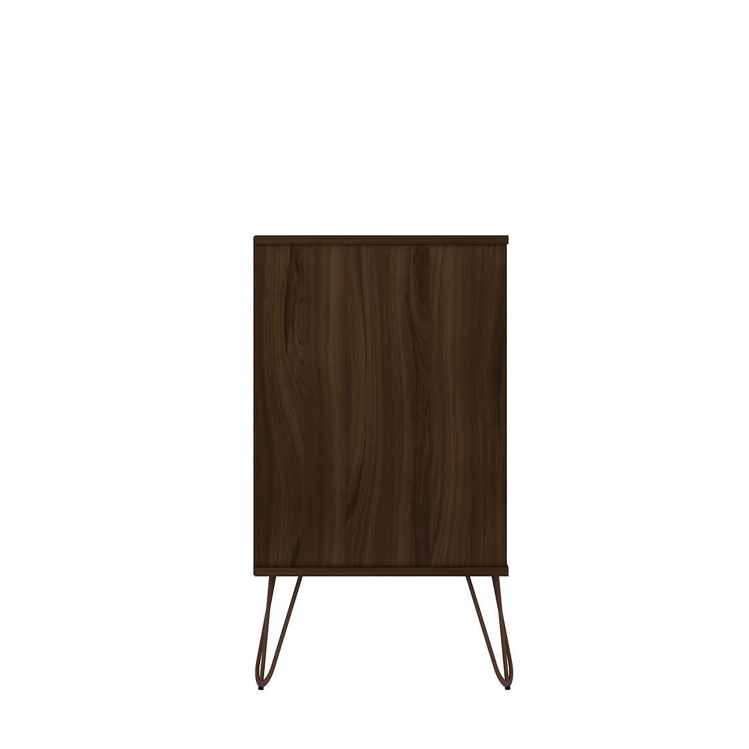 Manhattan Comfort Rockefeller 10-Drawer Double Tall Cabinet With Metal Legs In Brown