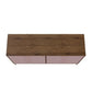 Manhattan Comfort Rockefeller 10-Drawer Double Tall Cabinet With Metal Legs In Nature & Rose Pink