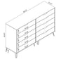 Manhattan Comfort Rockefeller 10-Drawer Double Tall Cabinet With Metal Legs In Nature & Textured Gray