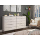 Manhattan Comfort Rockefeller 10-Drawer Double Tall Cabinet With Metal Legs In Off White