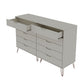 Manhattan Comfort Rockefeller 10-Drawer Double Tall Cabinet With Metal Legs In Off White & Nature