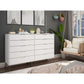 Manhattan Comfort Rockefeller 10-Drawer Double Tall Cabinet With Metal Legs In White