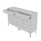 Manhattan Comfort Rockefeller 10-Drawer Double Tall Cabinet With Metal Legs In White