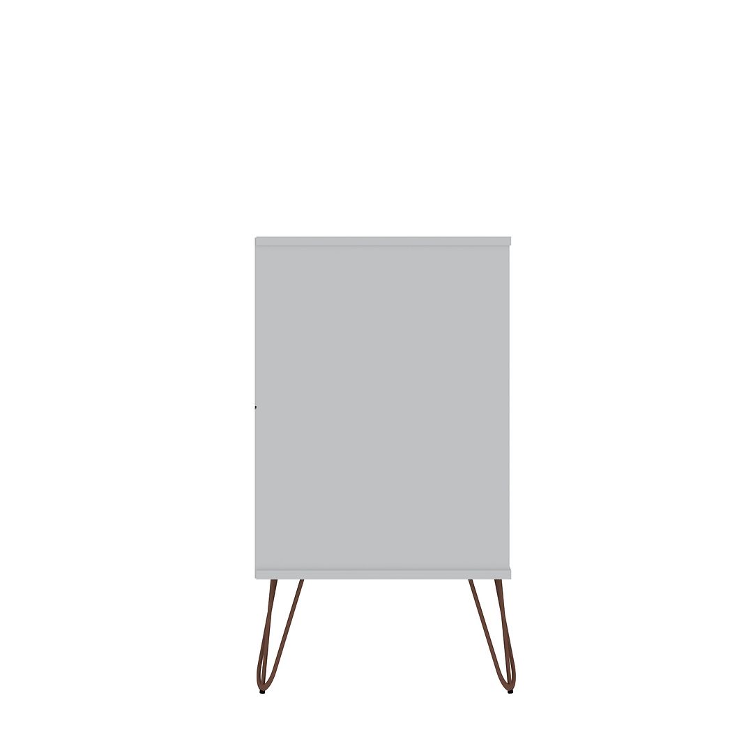 Manhattan Comfort Rockefeller 10-Drawer Double Tall Cabinet With Metal Legs In White