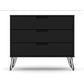 Manhattan Comfort Rockefeller 3-Drawer Black Dressers In A Set Of 2