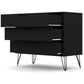 Manhattan Comfort Rockefeller 3-Drawer Black Dressers In A Set Of 2