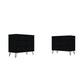 Manhattan Comfort Rockefeller 3-Drawer Black Dressers In A Set Of 2