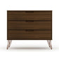 Manhattan Comfort Rockefeller 3-Drawer Brown Dressers In A Set Of 2
