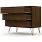 Manhattan Comfort Rockefeller 3-Drawer Brown Dressers In A Set Of 2