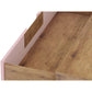 Manhattan Comfort Rockefeller 3-Drawer Nature & Rose Pink Dressers In A Set Of 2