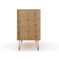 Manhattan Comfort Rockefeller 3-Drawer Nature & Rose Pink Dressers In A Set Of 2