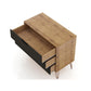 Manhattan Comfort Rockefeller 3-Drawer Nature & Textured Gray Dressers In A Set Of 2