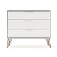 Manhattan Comfort Rockefeller 3-Drawer Off White Dressers In A Set Of 2